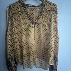 Ulla Johnson Gold Patterned Blouse